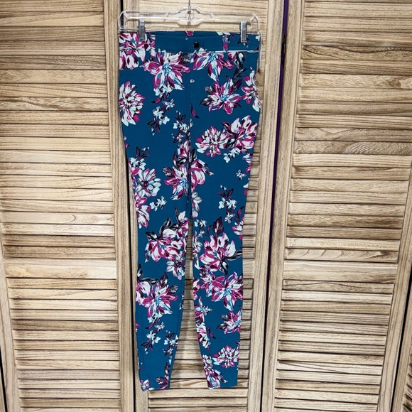 Time and Tru Pants - Time and Tru Teal Floral Leggings New With Tags Size XS (02)